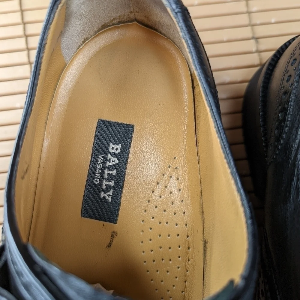 BALLY of Switzerland Vasano Fullerton Mens Single Monk Strap Wingtip Black leath